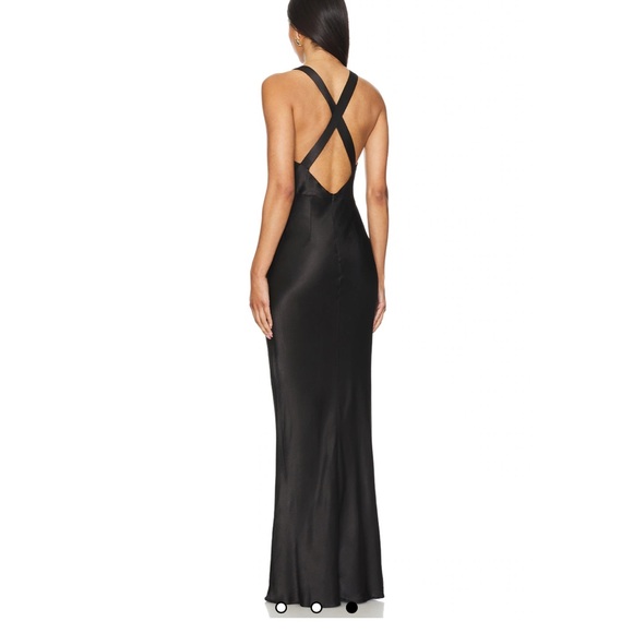 La Lune Plunged Cross Back Maxi Dress - Picture 2 of 11